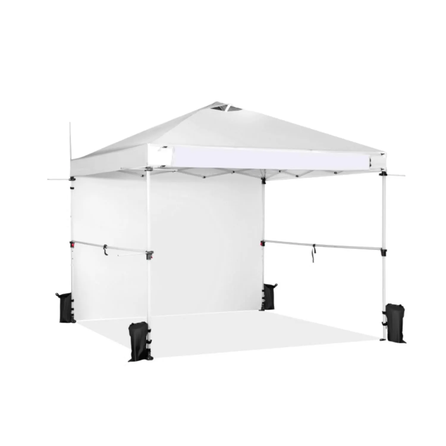10 x 10 Feet Foldable Commercial Pop-up Canopy with Roller Bag and Banner Strip-Pink