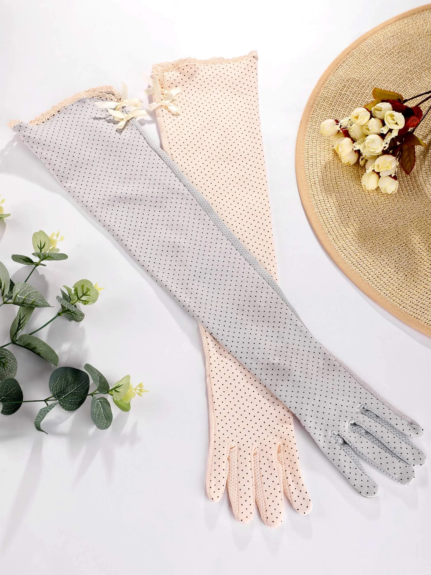 2 Pairs Women UV Sun Protection Driving Gloves Touchscreen Arm Sun Block Gloves for Outdoor Sports Summer Supplies (Color Set 1)