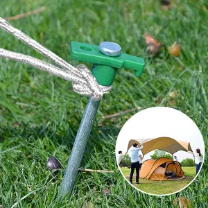 20-Piece: 9.8-Inch Tent Pegs Ropes Set