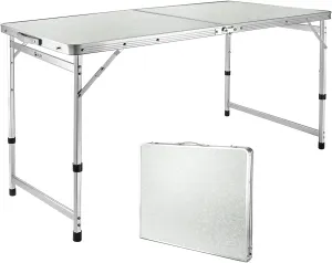 2ft Folding Camping Table, Portable Lightweight Outdoor Table with Aluminum Adjustable Legs for Travel Picnic Cooking Beach