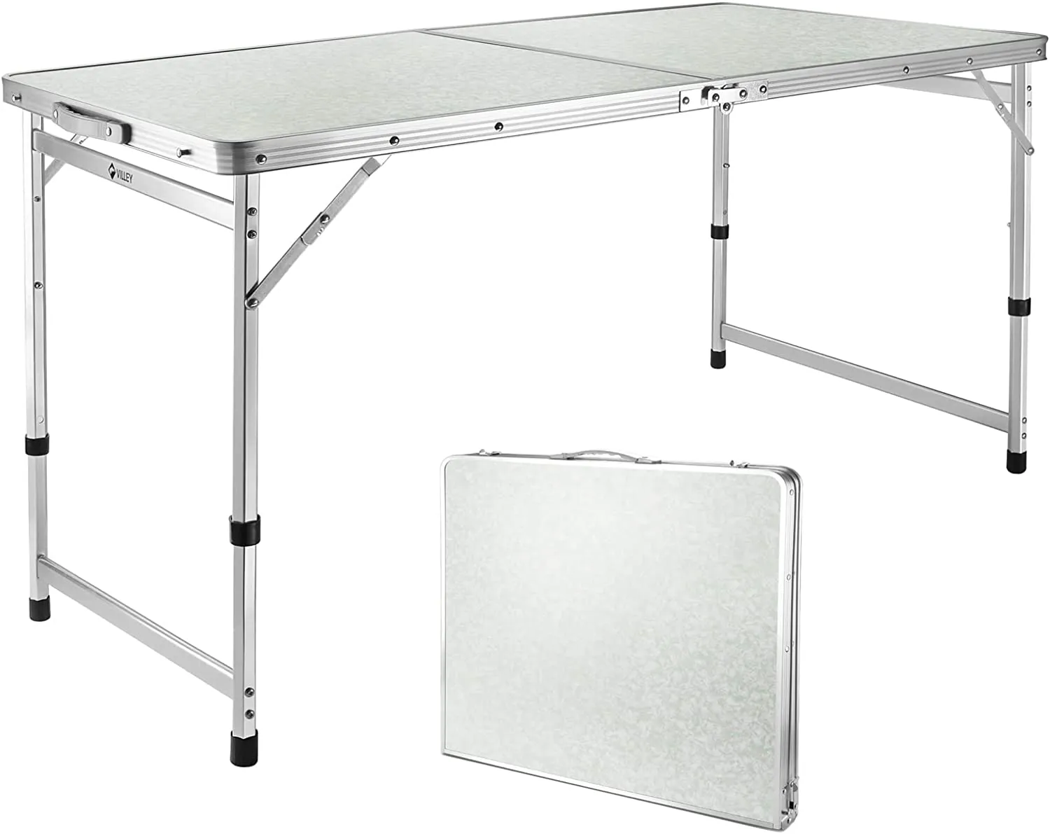 2ft Folding Camping Table, Portable Lightweight Outdoor Table with Aluminum Adjustable Legs for Travel Picnic Cooking Beach