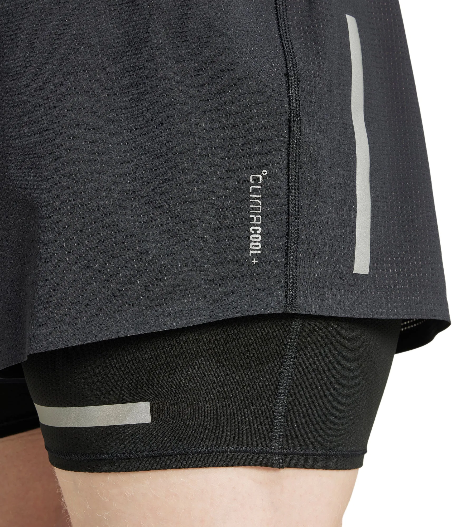 adidas Ultimate Reflective 2 In 1 Mens Running Shorts - Black