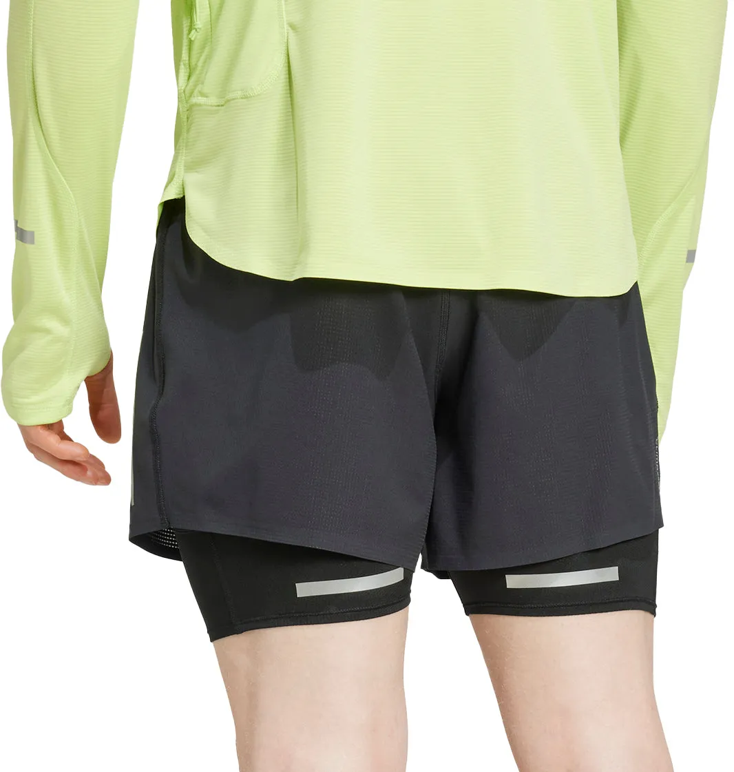 adidas Ultimate Reflective 2 In 1 Mens Running Shorts - Black