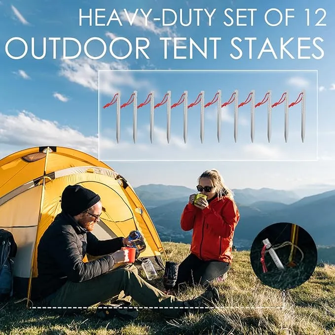 Aluminum Tent Stakes, 12-Pack