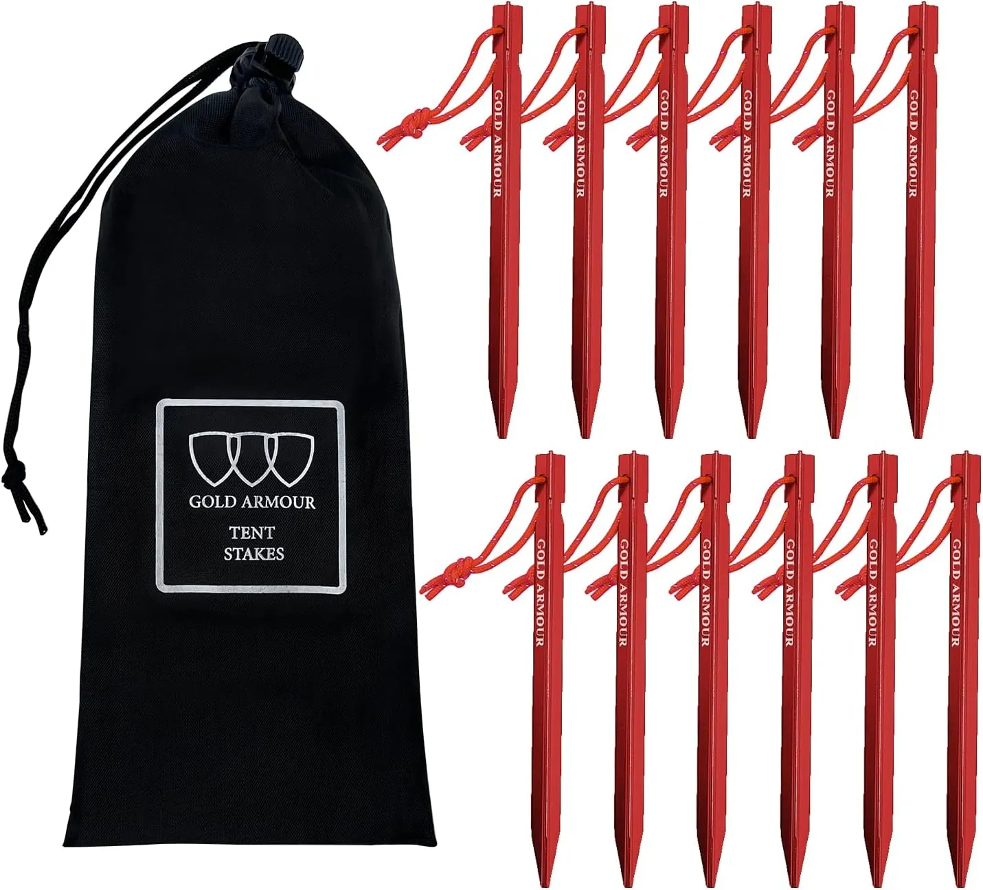 Aluminum Tent Stakes, 12-Pack