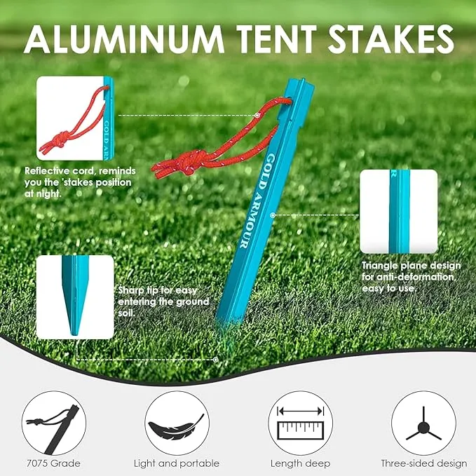 Aluminum Tent Stakes, 12-Pack