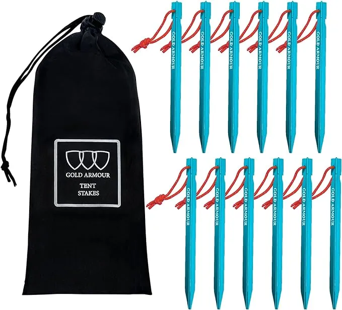 Aluminum Tent Stakes, 12-Pack