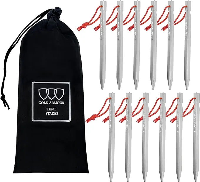Aluminum Tent Stakes, 12-Pack