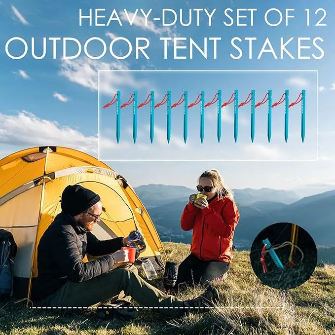 Aluminum Tent Stakes, 12-Pack
