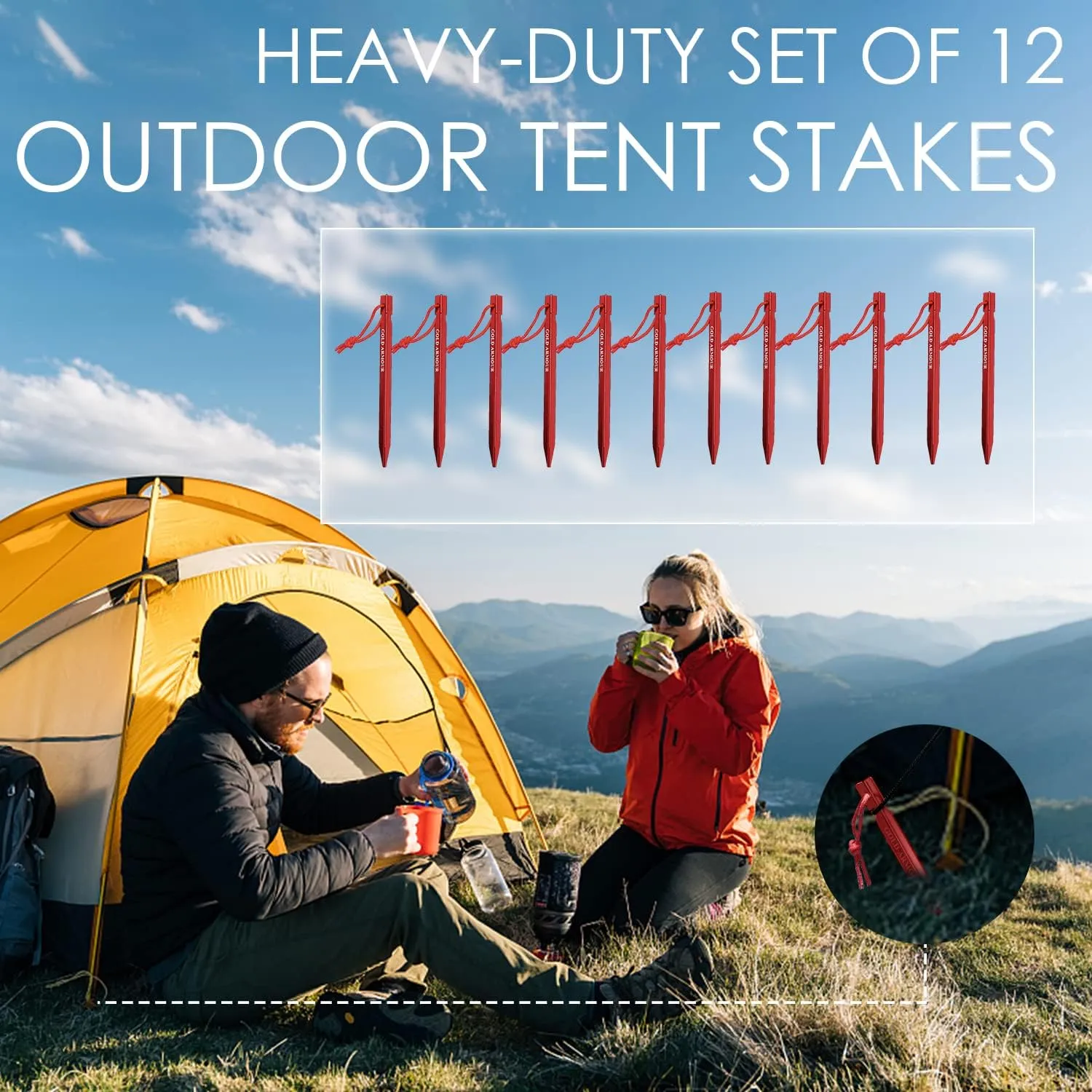 Aluminum Tent Stakes, 12-Pack
