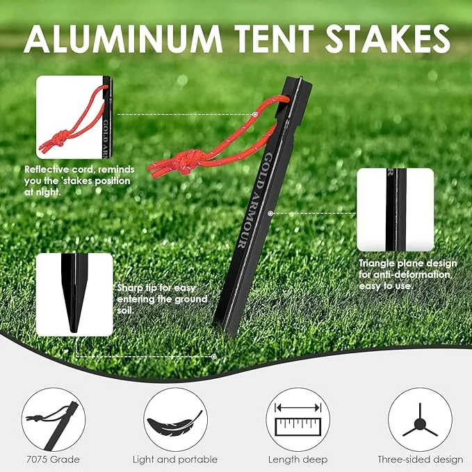 Aluminum Tent Stakes, 12-Pack