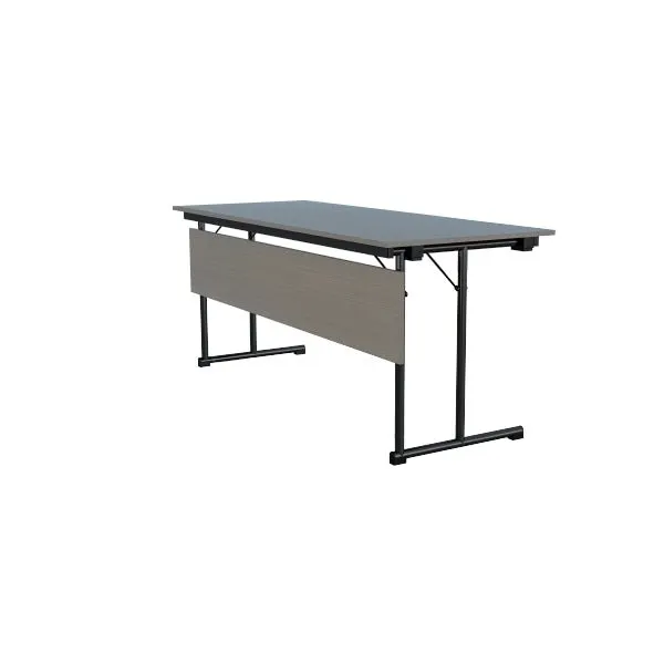 Ash Classroom Rectangle Table L 120 x W 45 x H 75 cm, MDF Laminated Table Tops With Black Metal Folding Legs.
