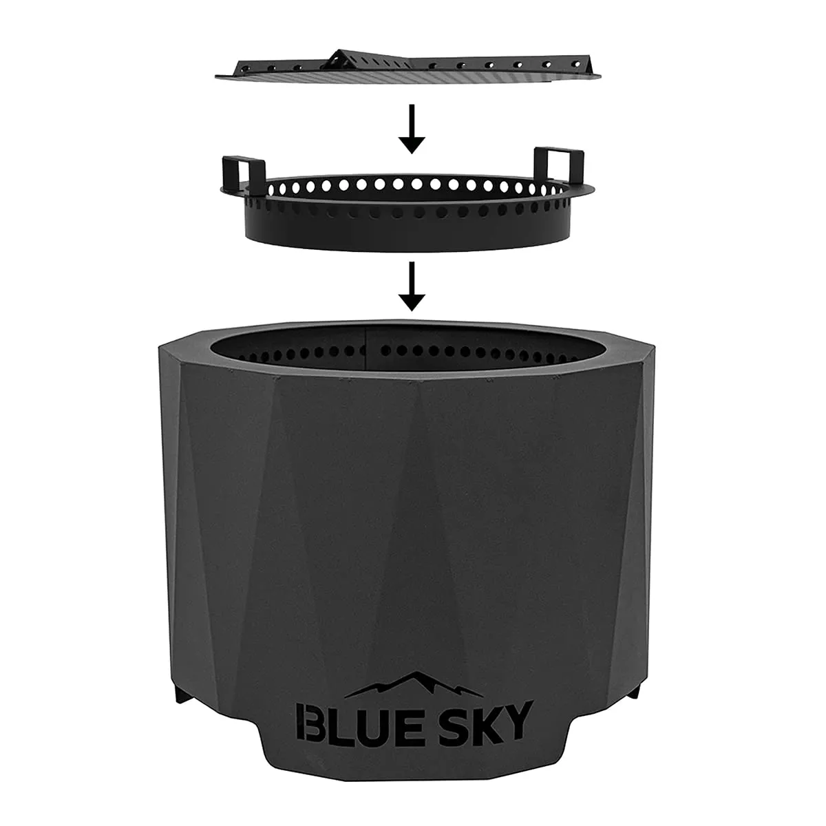Blue Sky Peak Smokeless Fire Pit: Portable, Lift-Out Ash Catch, Black.