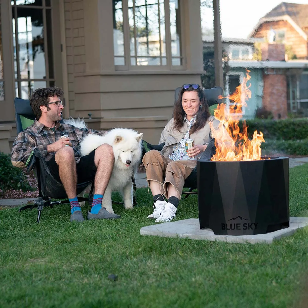Blue Sky Peak Smokeless Fire Pit: Portable, Lift-Out Ash Catch, Black.