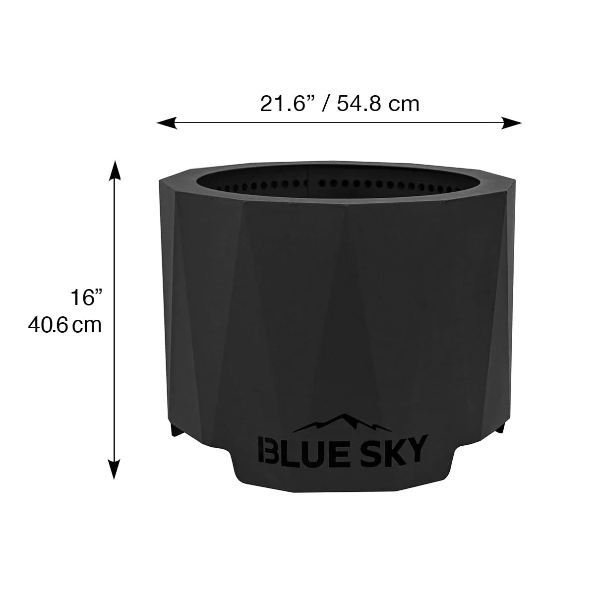 Blue Sky Peak Smokeless Fire Pit: Portable, Lift-Out Ash Catch, Black.