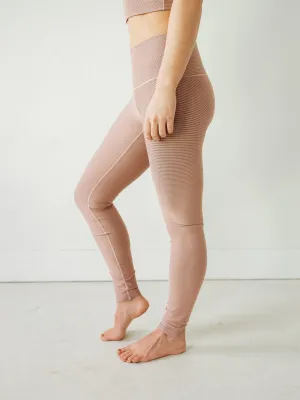 Blush Microstripe Yoga Pants