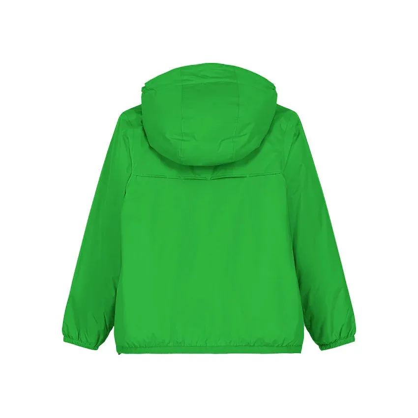 CLAUDE - KIDS PACKABLE FULL ZIP RAIN JACKET IN GREEN FLUO