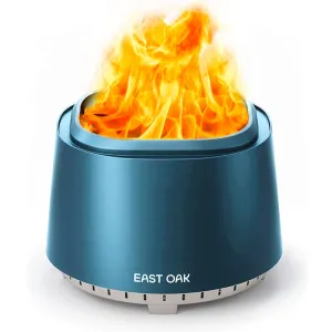 EAST OAK 21" Smokeless Fire Pit: Stainless Steel, Portable, Blue