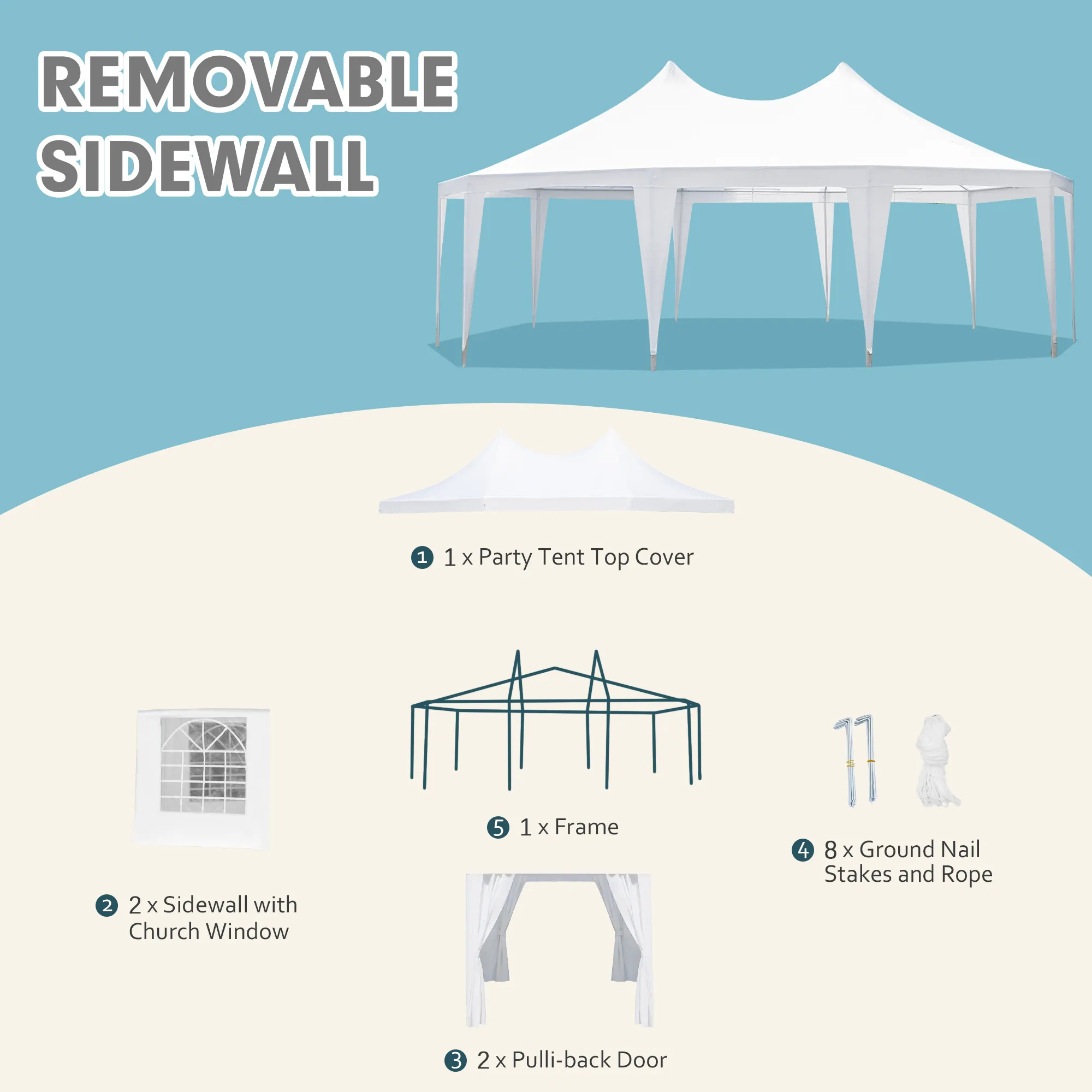 EROMMY 26X19 Heavy Duty Outdoor Canopy Tent