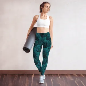 Exotic leaves yoga pants - for nature yogis <3