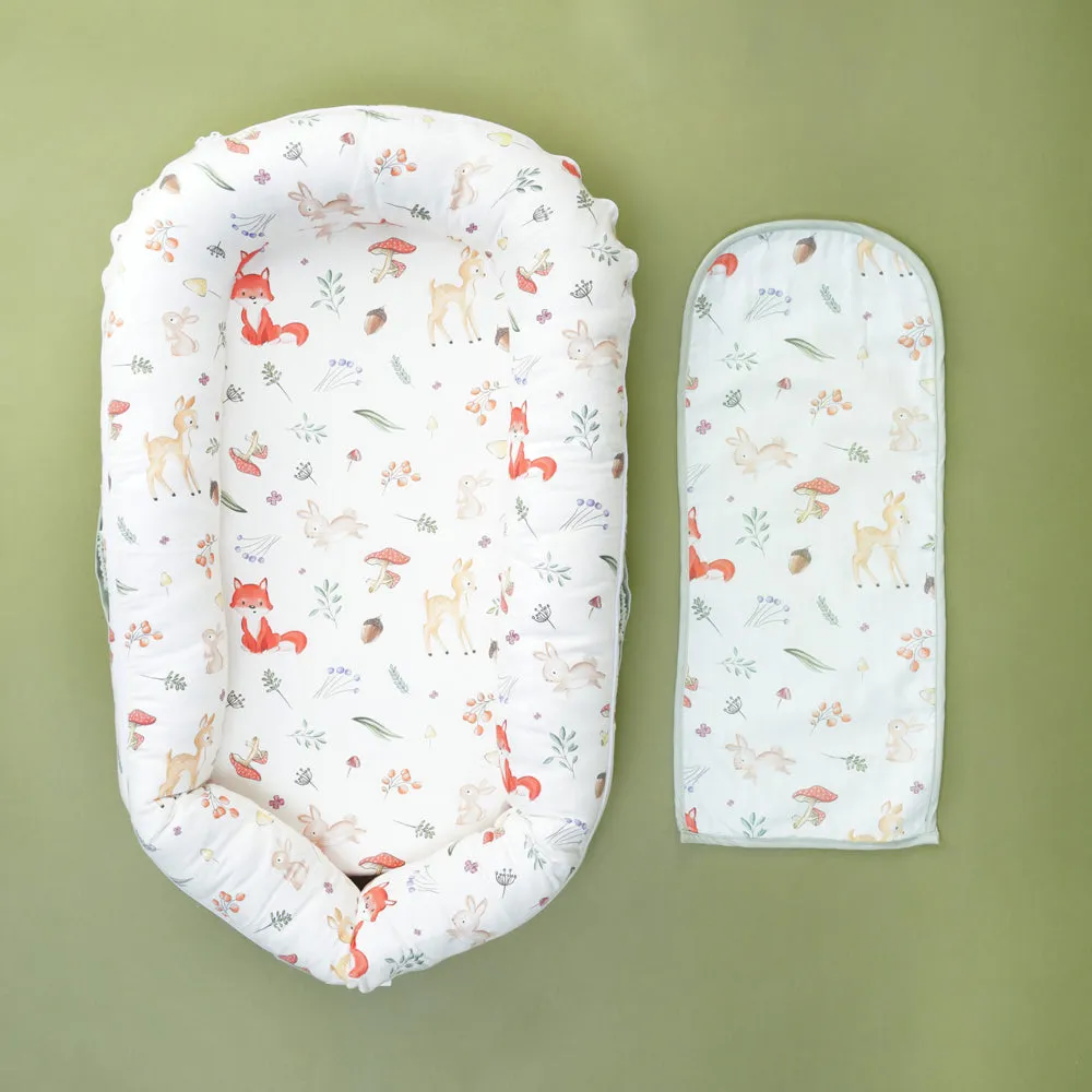 Fancy Fluff Organic Baby Cocoon -  Woodland