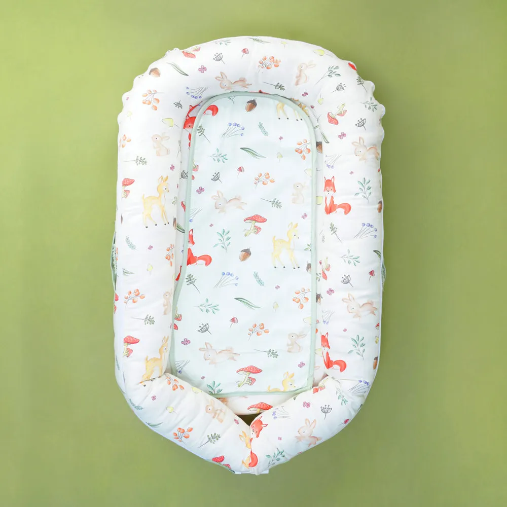 Fancy Fluff Organic Baby Cocoon -  Woodland