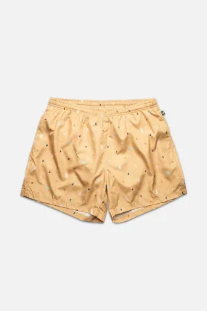 Gold Mini Platanos Runner Swim Trunks