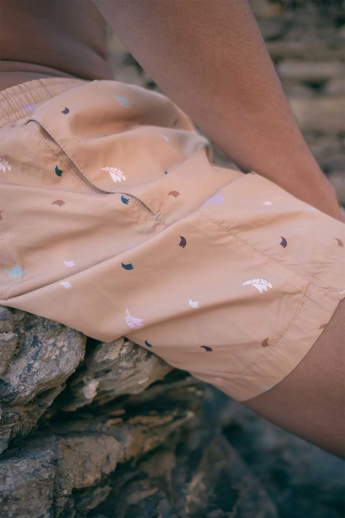 Gold Mini Platanos Runner Swim Trunks