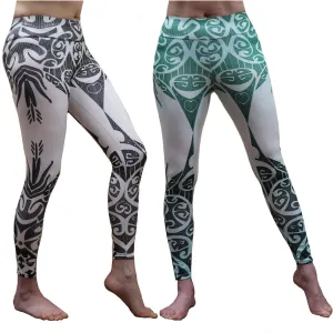 Malosi Samoan - Maori Fusion Tattoo Inspired Long Yoga Pants / Leggings