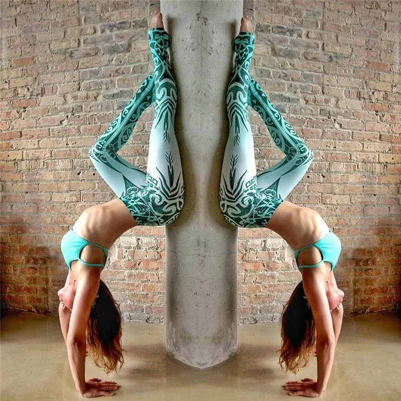 Malosi Samoan - Maori Fusion Tattoo Inspired Long Yoga Pants / Leggings