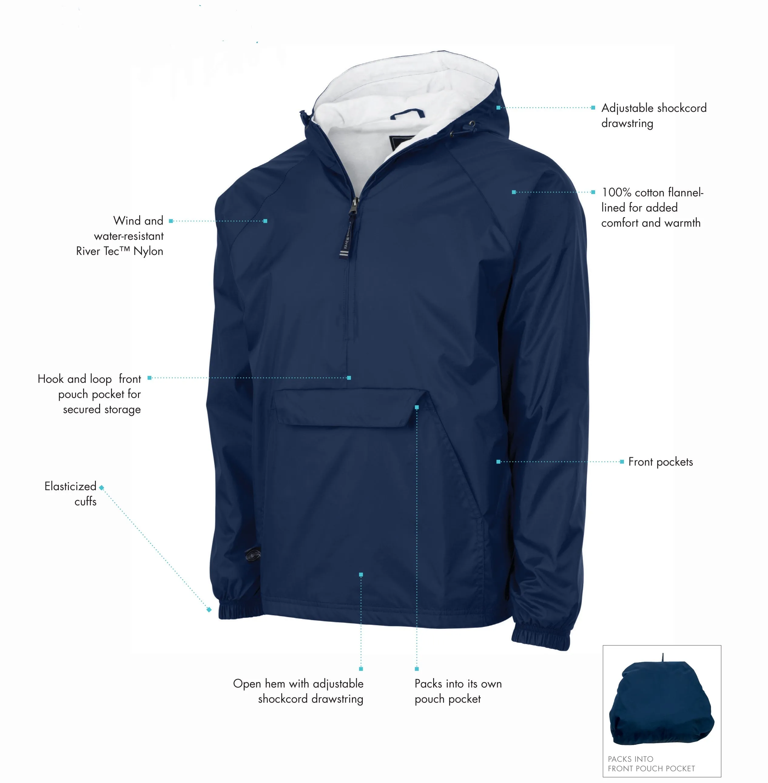 National Panhellenic Conference Flannel Lined Windbreaker