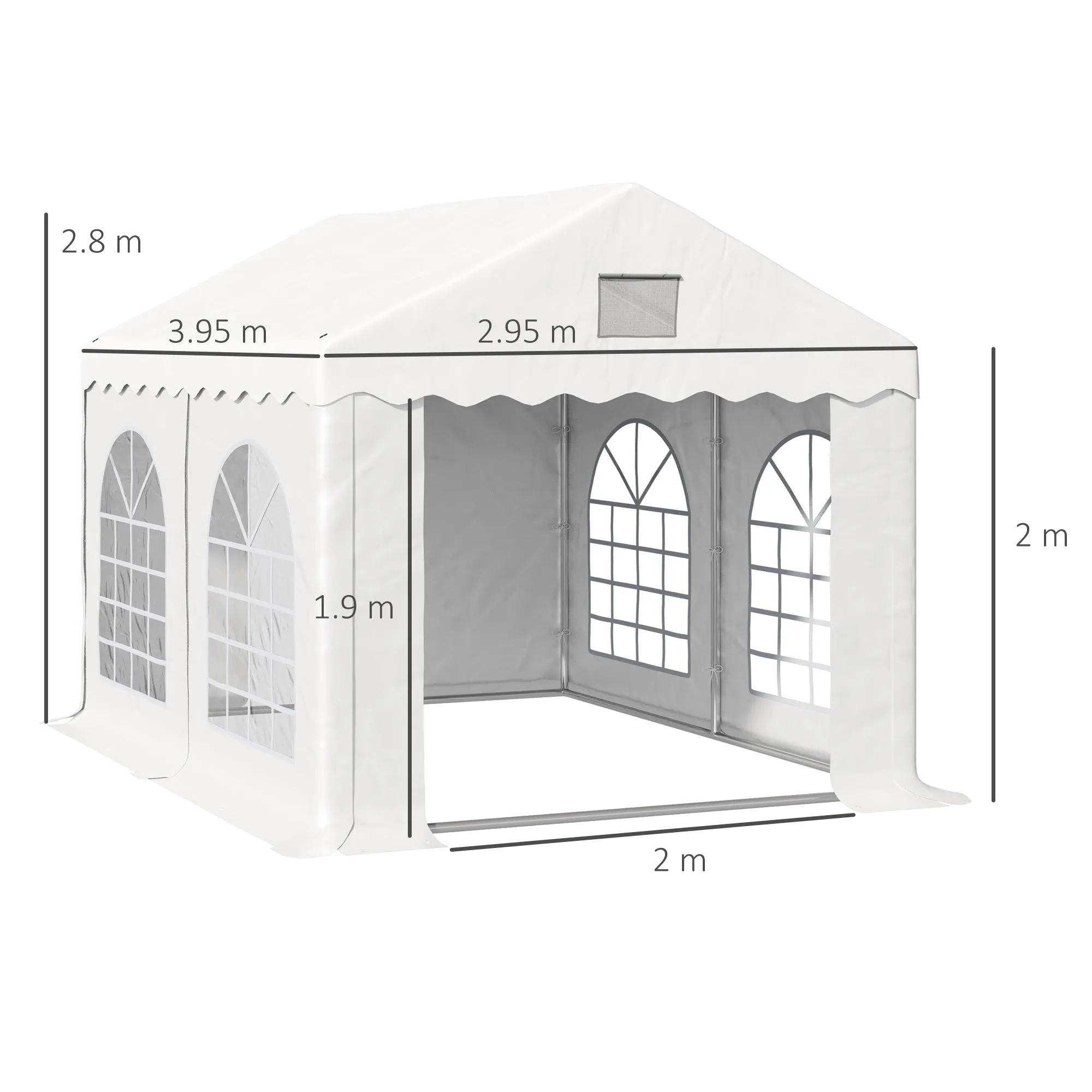 Outsunny 4 x 3 m Patio Garden Party Canopy, BBQ, Camping Gazebo Trent for Garden