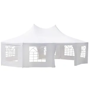 Outsunny White Octagonal Part Gazebo / Wedding Marquee 8.9m x 6.5m