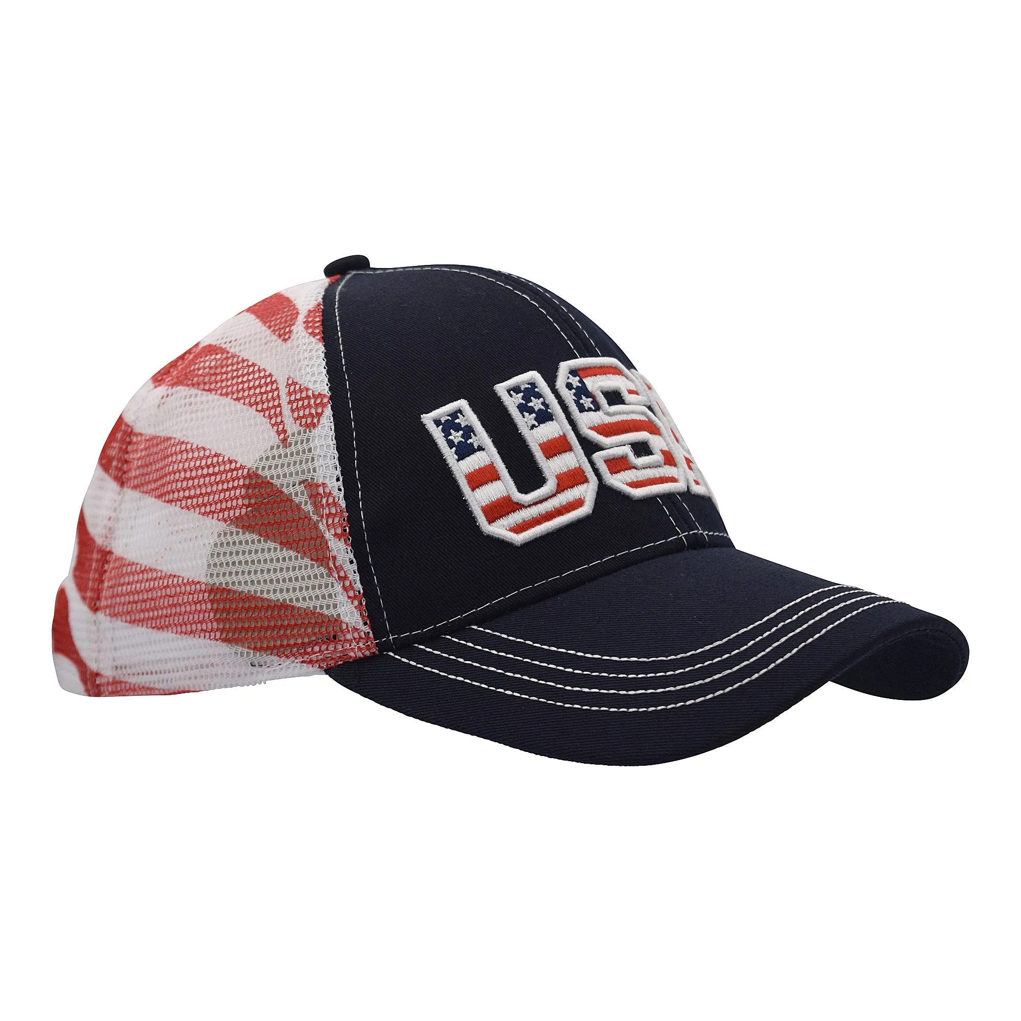Patriotic USA Cotton Twill Mesh Hat
