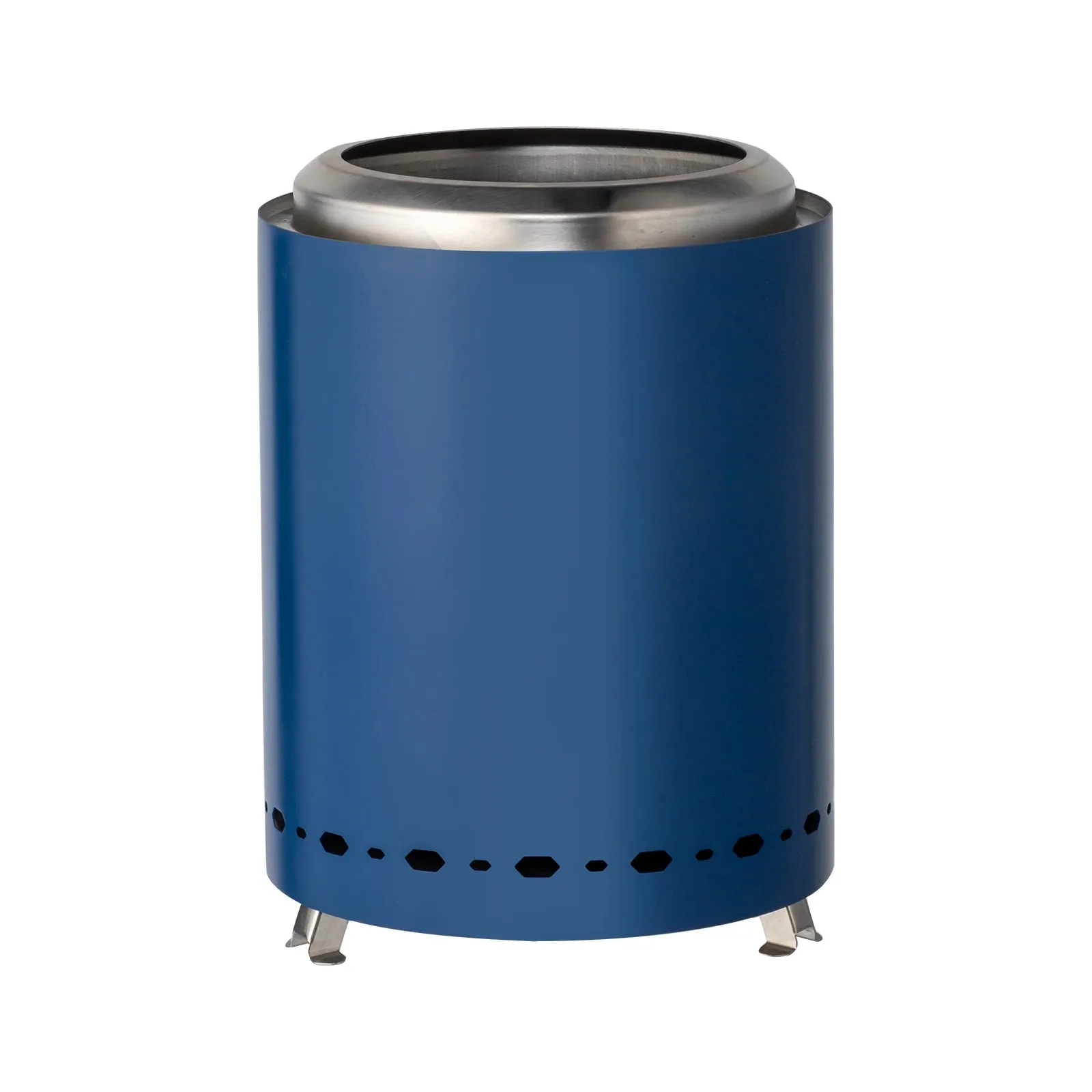 Portable Smokeless Fire Pit – 7.1" Blue Stainless Steel Outdoor Fire Pit for Camping & Patio
