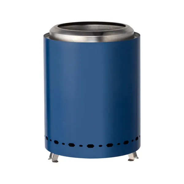 Portable Smokeless Fire Pit – 7.1" Blue Stainless Steel Outdoor Fire Pit for Camping & Patio