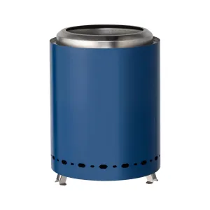 Portable Smokeless Fire Pit – 7.1" Blue Stainless Steel Outdoor Fire Pit for Camping & Patio