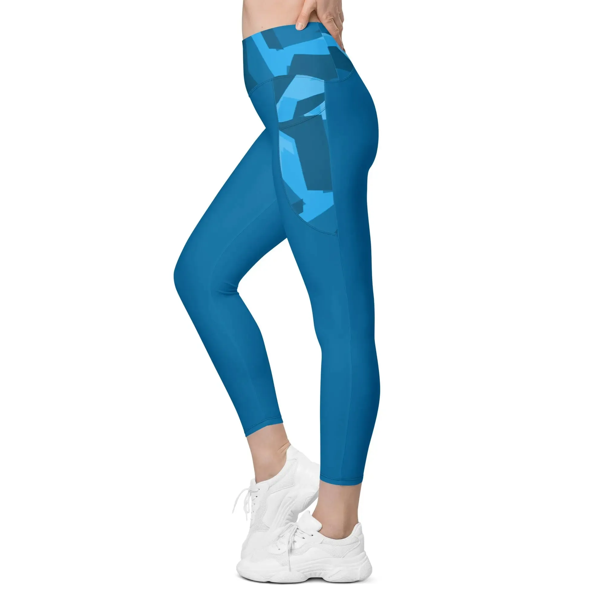 Queen Savage Blue Yoga Tights with Pockets