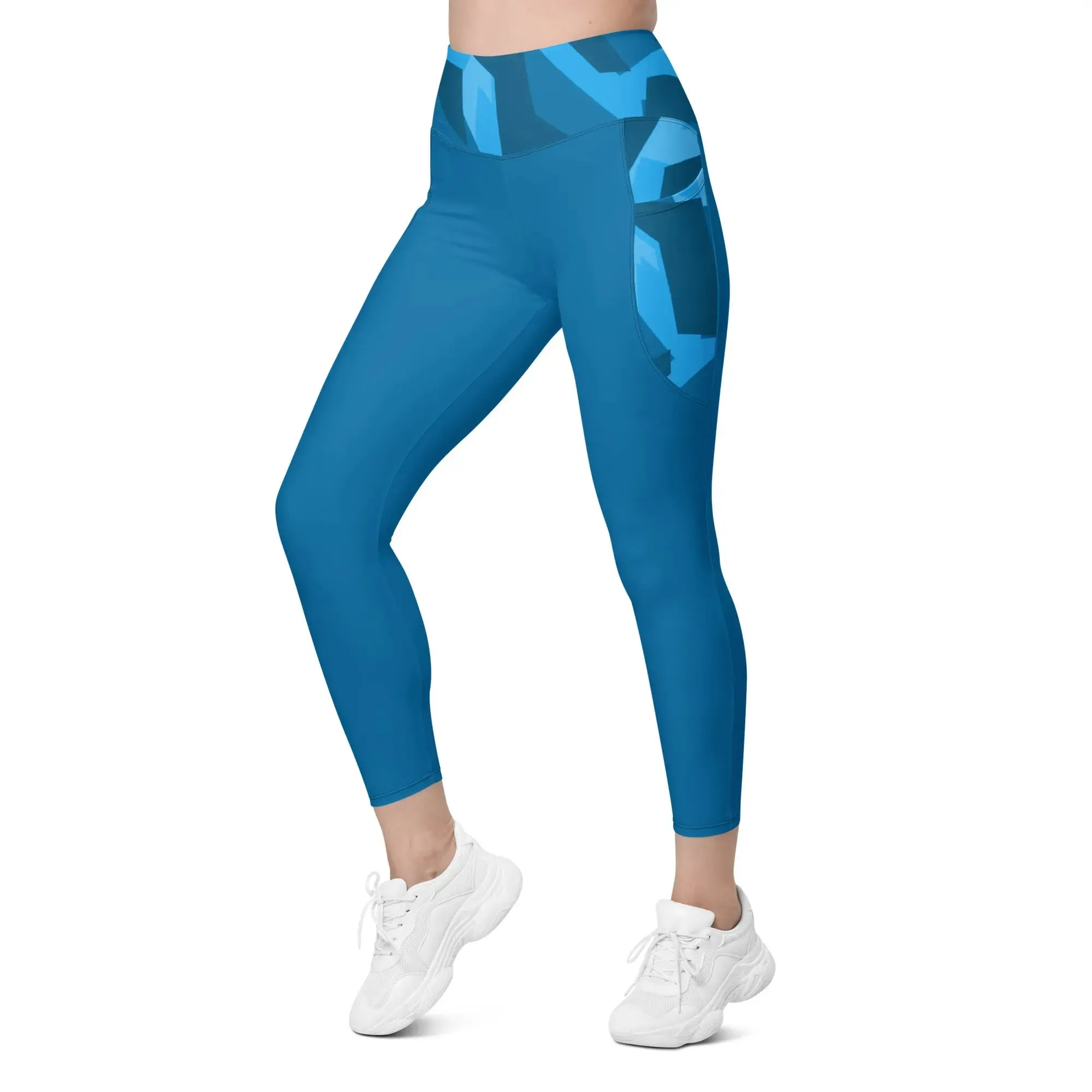Queen Savage Blue Yoga Tights with Pockets