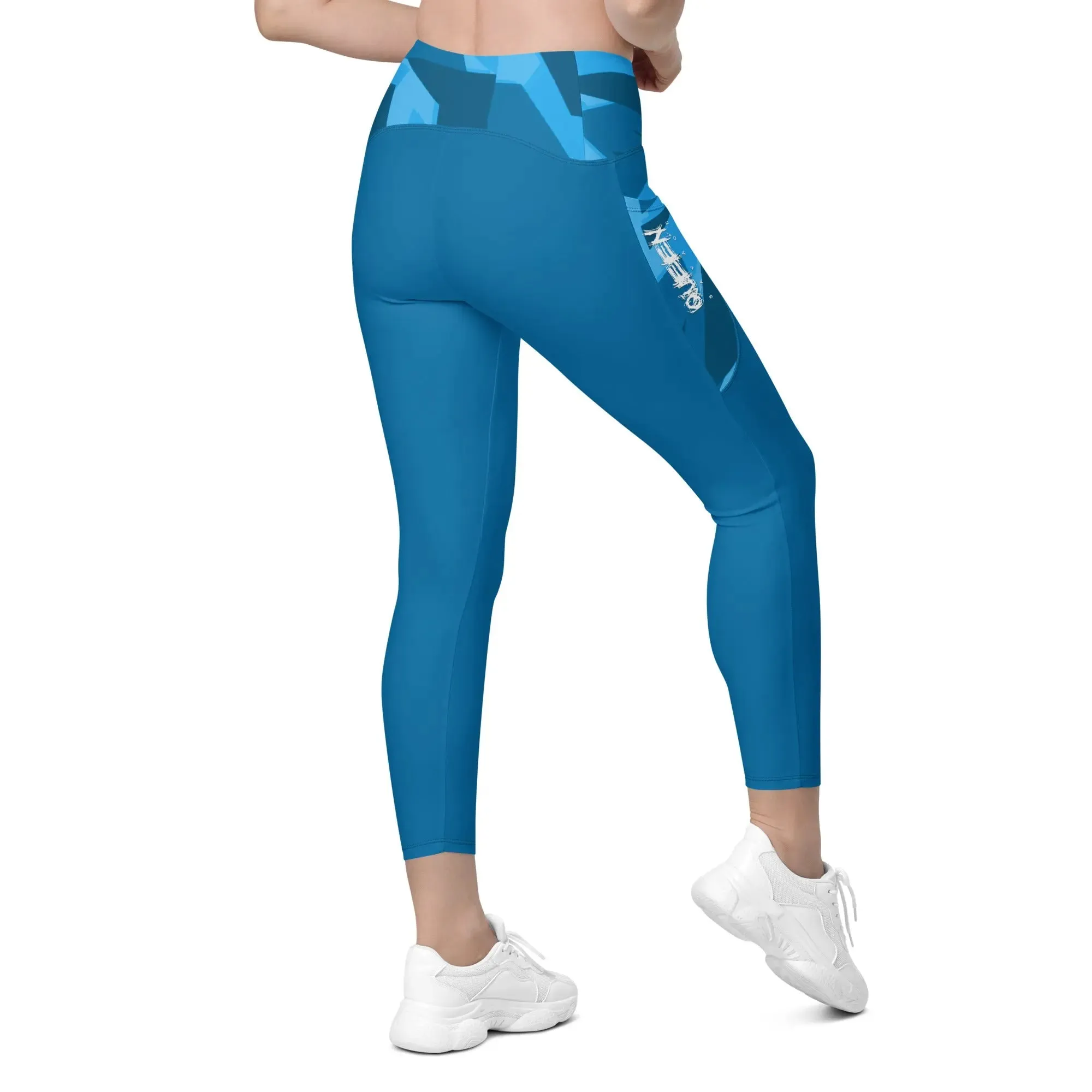 Queen Savage Blue Yoga Tights with Pockets