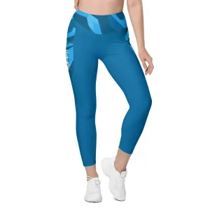 Queen Savage Blue Yoga Tights with Pockets