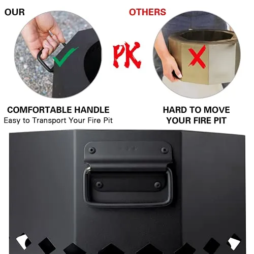 Smokeless Fire Pit for Outdoor Wood Pellet Burning Spark Bowl with Portable Carrying Bag, Firepit Grill of Fireplace Stove for Picnic Camping Cooking on Beach - M