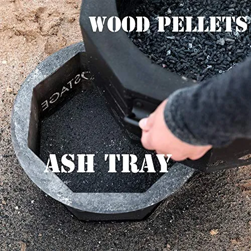 Smokeless Fire Pit for Outdoor Wood Pellet Burning Spark Bowl with Portable Carrying Bag, Firepit Grill of Fireplace Stove for Picnic Camping Cooking on Beach - M