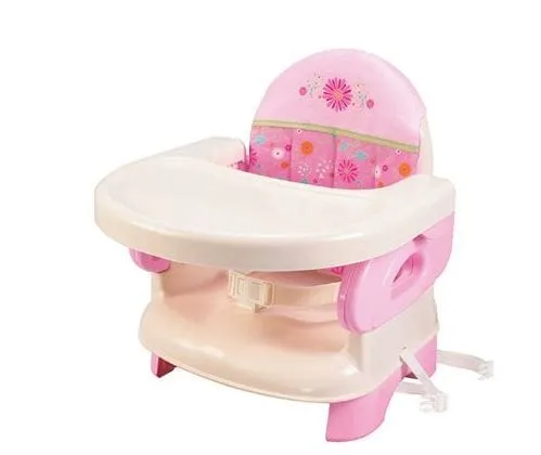 Summer Infant Deluxe Comfort Folding Booster Seat Pink Happiness: 3-point restraint system, Chair straps secure booster to chair - 13060B
