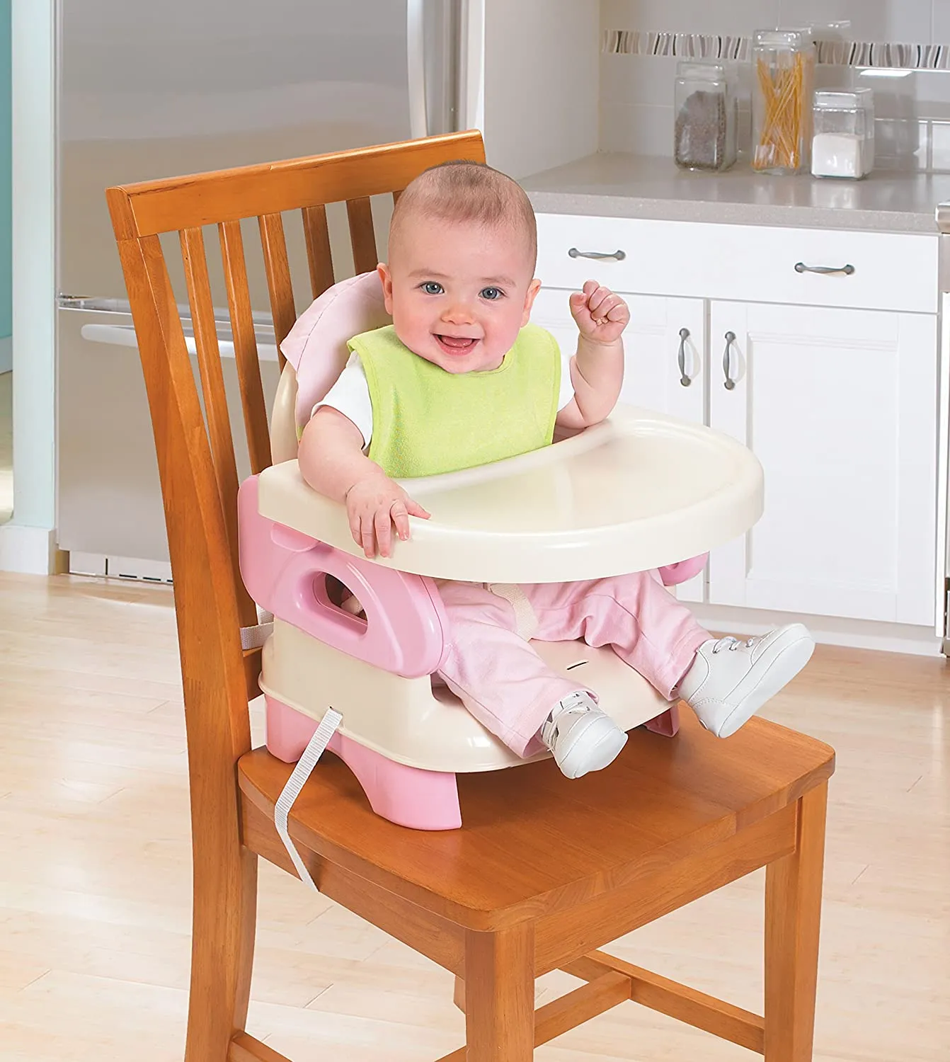 Summer Infant Deluxe Comfort Folding Booster Seat Pink Happiness: 3-point restraint system, Chair straps secure booster to chair - 13060B