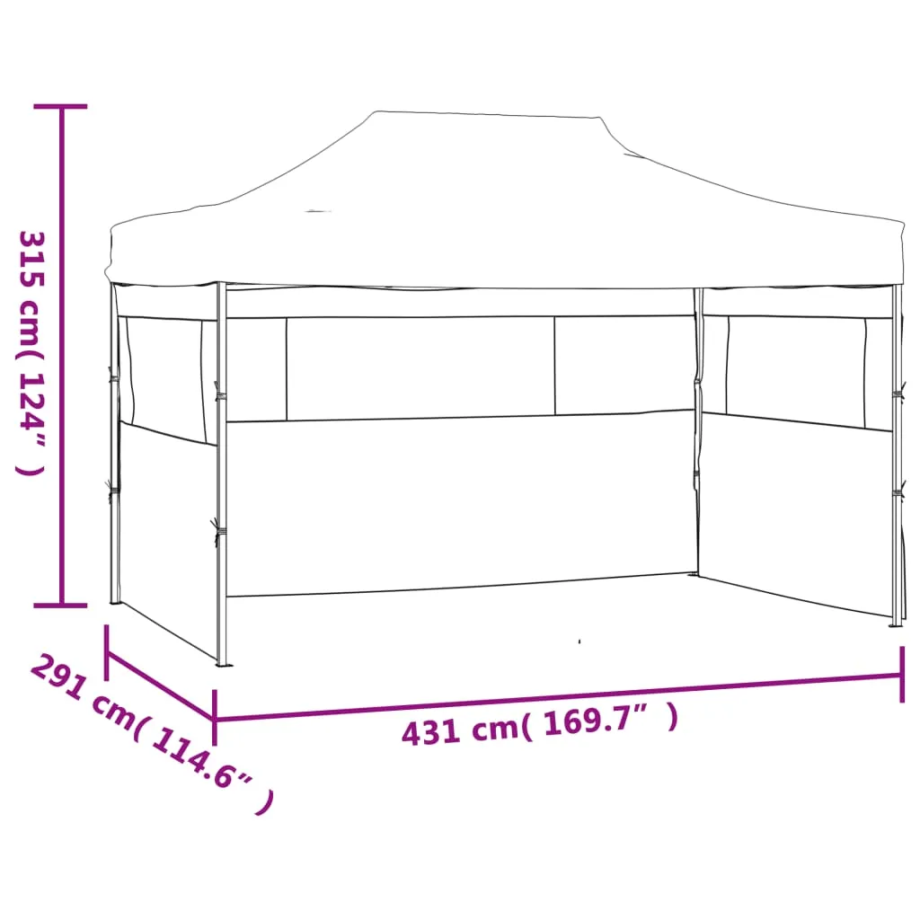vidaXL Foldable Patry Tent with 3 Sidewalls 3x4.5 m White