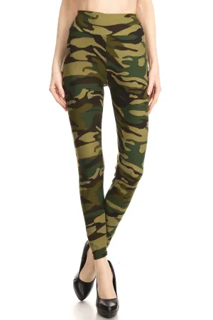 Women Regular High Waist Camouflage Military Printed Yoga Work Out Pants Legging