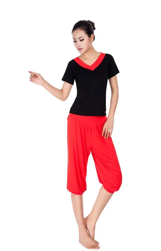 Women’s Modal Yoga Pants - Calf-Length Belly Dance Trousers, Summer Solid Color Workout Pants