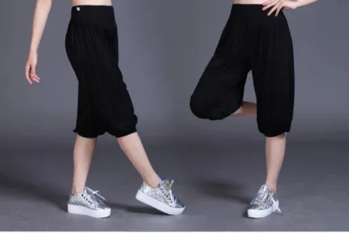 Women’s Modal Yoga Pants - Calf-Length Belly Dance Trousers, Summer Solid Color Workout Pants